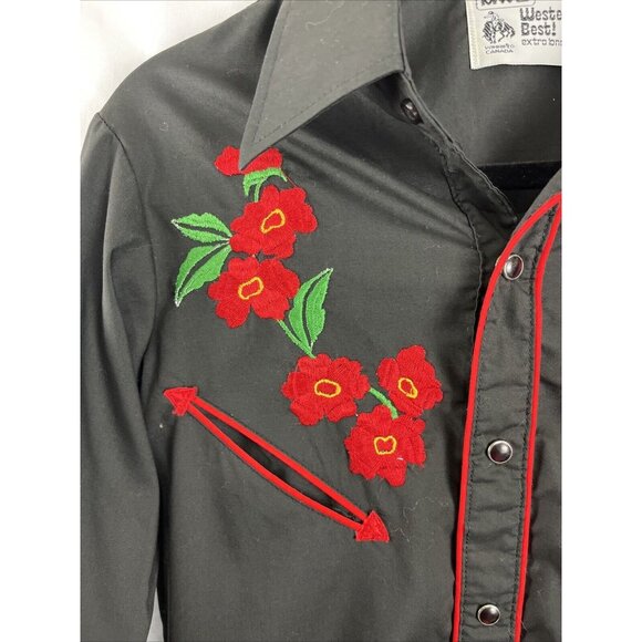 MWG Western's Best Floral Snap Button Rock-A-Billy Western Shirt Men's Size XS - Picture 4 of 11